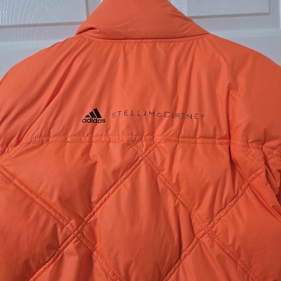 Adidas By Stella McCartney Short Puffer Jacket In Orange Size XS - Picture 8 of 12